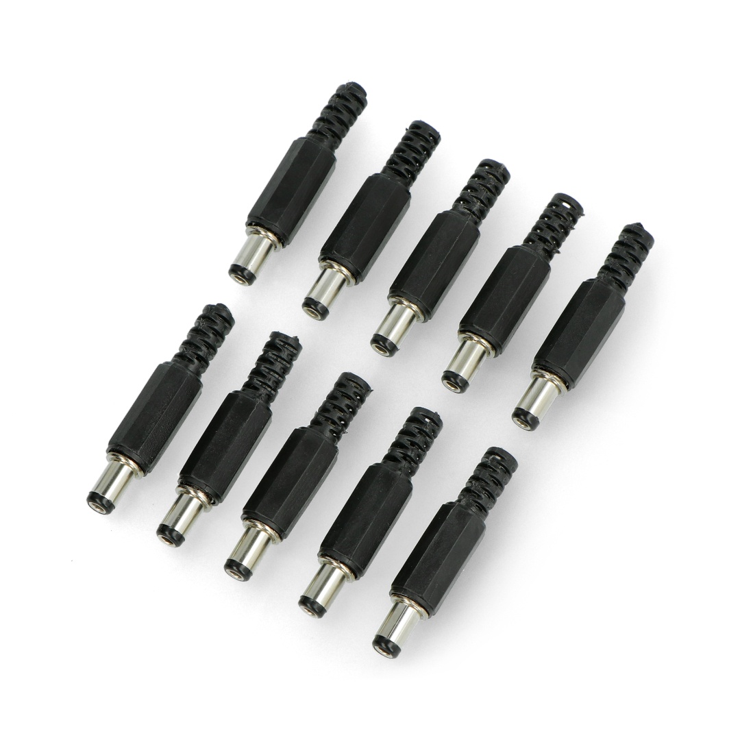 Wtyk DC 5,5/2,5mm na przewód - 10szt.